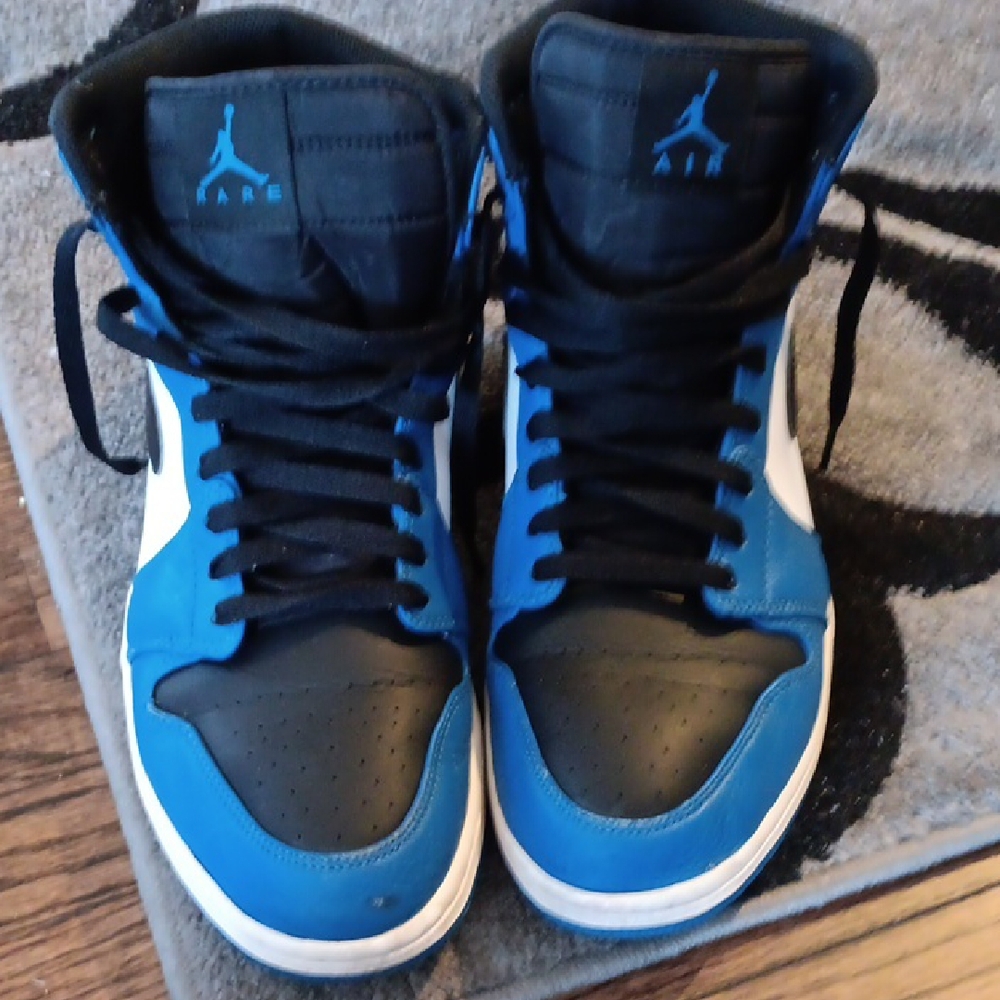 Jordan Blue and Black High-Top Sneakers
